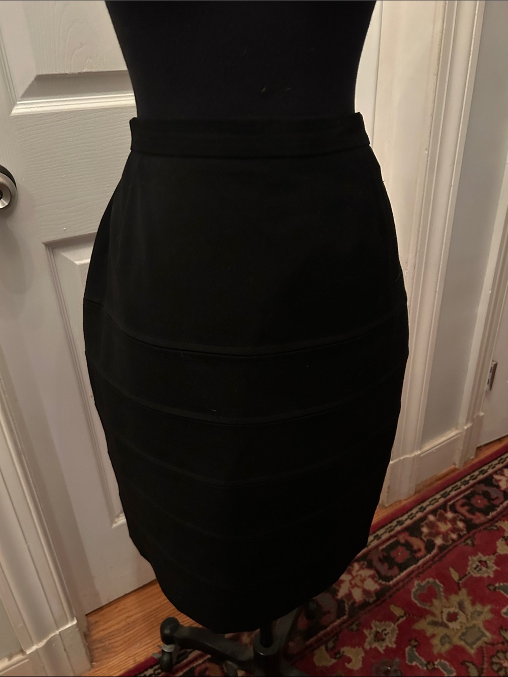 Escada Black Paneled Pencil Skirt